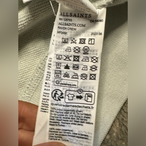 NWOT AllSaints Raven Crew Neck Off White Large - Picture 8 of 8